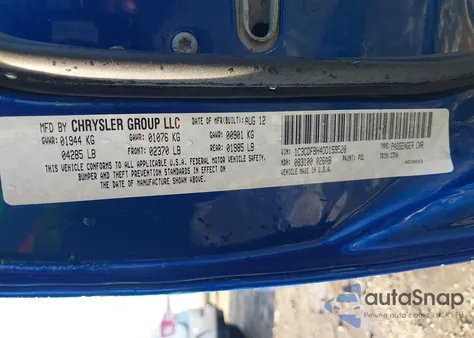 2013 Dodge Dart Rallye z USA, uszkodzony, nr VIN 1C3CDFBH4DD159520